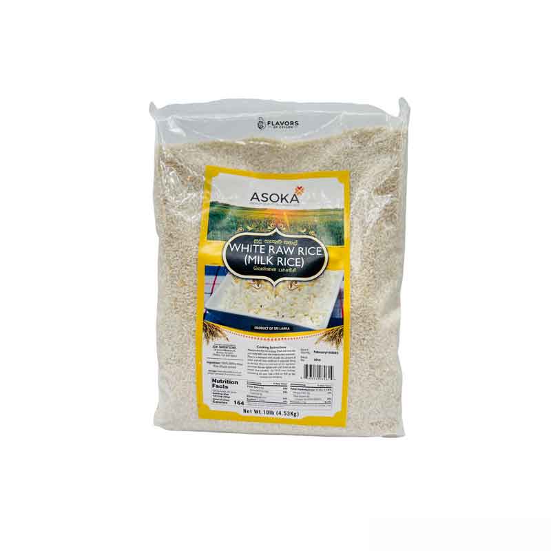 Sri Lankan Groceries USA Flavors of Ceylon Asoka White Raw Rice ( Milk Rice) - 10lb