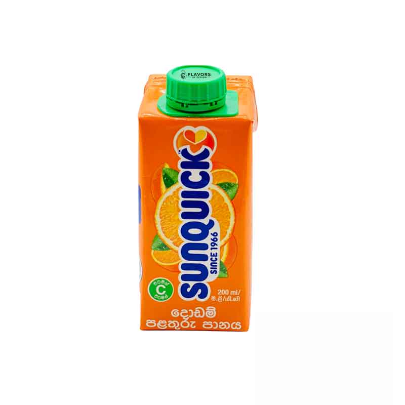 Sri Lankan Groceries USA Flavors of Ceylon Sunquick Orange Drink - 200ml