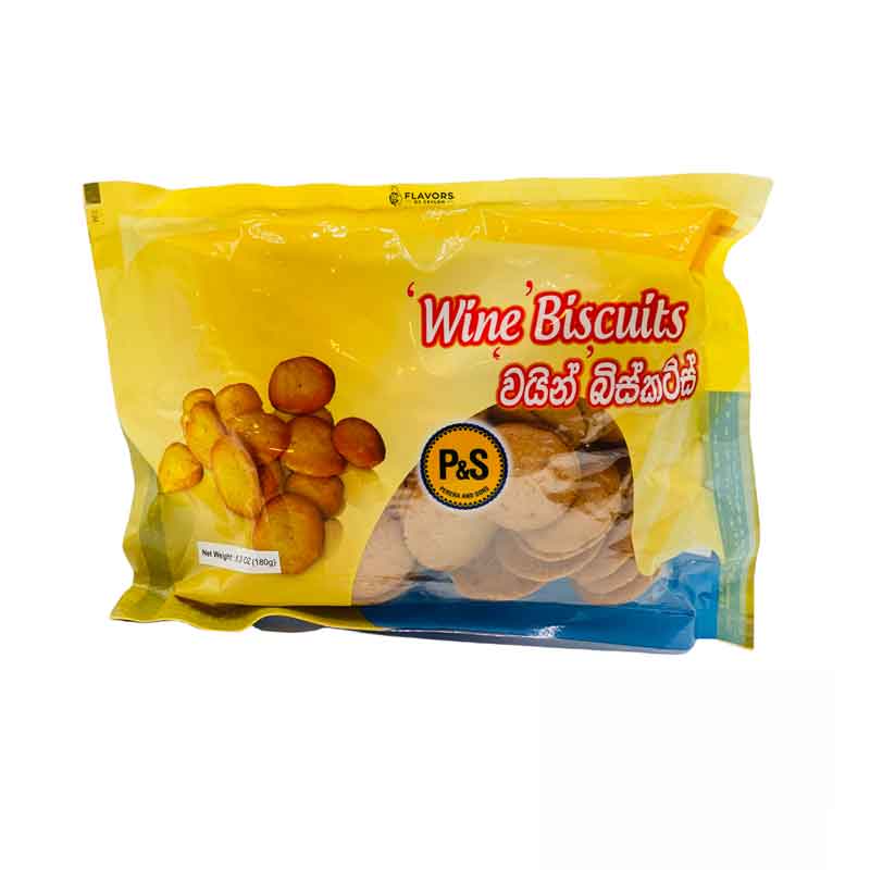 Sri Lankan Groceries USA P&S P&S Wine Biscuits - 180g